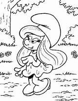 Smurfs Coloring Pages Kids Smurf Color Fun Smurfette Books Printable Cartoon sketch template