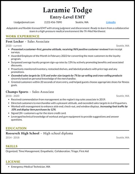 paramedic resume templates