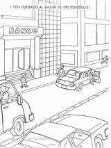Para Colorear Calles Dibujos Coloring Careful Pages Leaving Vehicle When Az sketch template