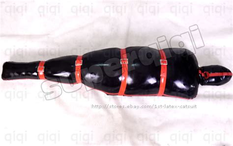 latex rubber 45mm inflatable sleep sack hood suit catsuit bodybag