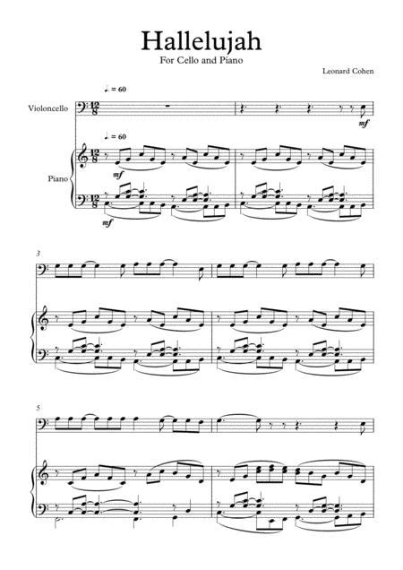 Hallelujah Leonard Cohen Cello Piano Sheet Music Pdf