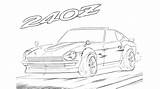 Nissan Fairlady 240z sketch template