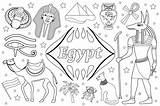 Oggetti Messo Scarabei Dispiacere Magico Colorare Egitto Antico Bambini Magisches ägypten Stellte Altes Kinder Illustrationen sketch template