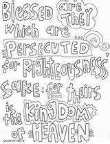 Beatitudes Righteousness Meek Poor Sermon Inherit Template Persecuted sketch template