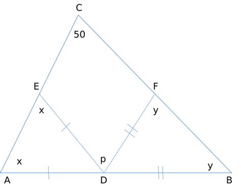 [solved] if a triangle abc angle bca 50 {0} d and e are points on