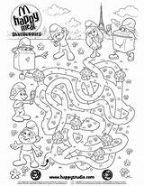 Maze Mcdonalds Coloring Meal Happy Smurfs Sheet Activities Kids Menu Pages Kid Printable Getcolorings Color Kitty Hello Reading sketch template