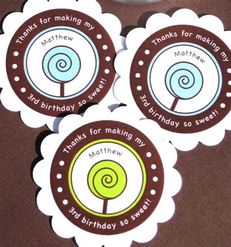 items similar  printable lollipop birthday labels  stickers tags