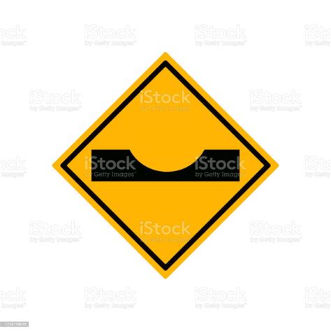 uyari dimple yol dip trafik yolu isaretivektoer illuestrasyon beyaz arka plan etiketi uezerine
