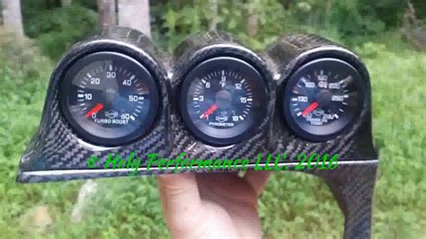 carbon fiber gauge pod dark grayblk isspro ev gauges youtube