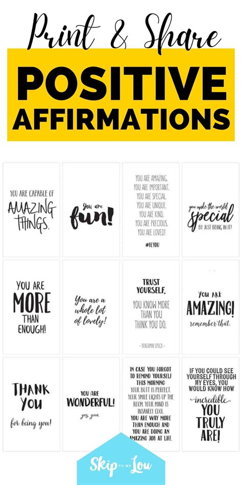 positive affirmations print  share  friends skip   lou