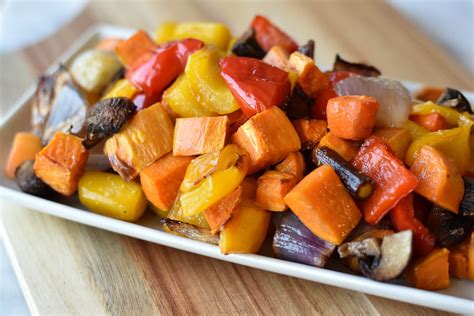 roasted vegetables with two spoons