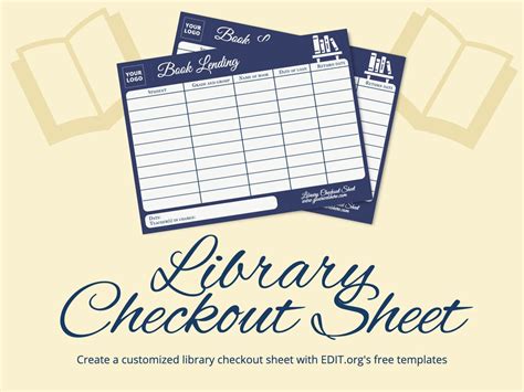 printable library checkout sheet templates chapter  check  check