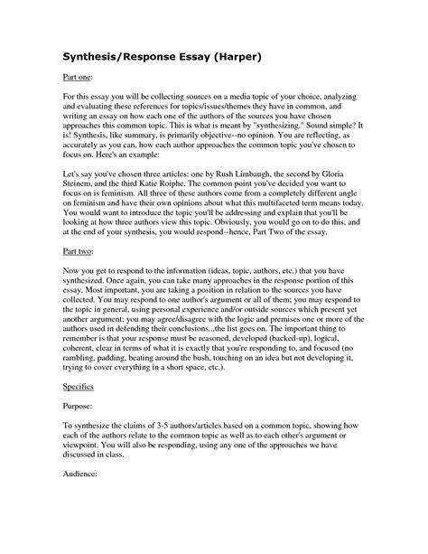 sample response paper   article  document template