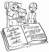 Constitucion Constitución Mexicana Colorear Libro Obligaciones Preescolar Tablero sketch template