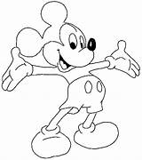 Mickey Mouse Colouring Coloring Pages Cartoon Disney Drawing Preschool Line Printable Simple Old Color Kids Print Drawings Sheets Outline Minnie sketch template