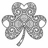 Shamrock Coloring Pages Printable Trinity Irish Holy Celtic St Ireland Template Color Adults Print Patricks Leaf Patrick Drawing Clover Shamrocks sketch template