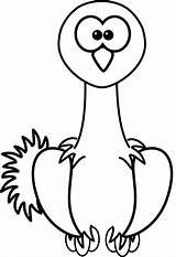 Ostrich Clipart Drawing Cartoon Coloring Clip Face Coral Cliparts Pages Line Ostriches Magnet Peacock Drawings Google Simple Reef Print Color sketch template