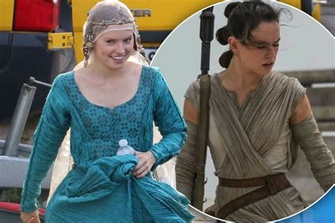 star wars actress daisy ridley is all smiles on set of shakespeare