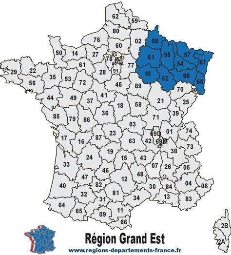 region grand est localisation carte  departements