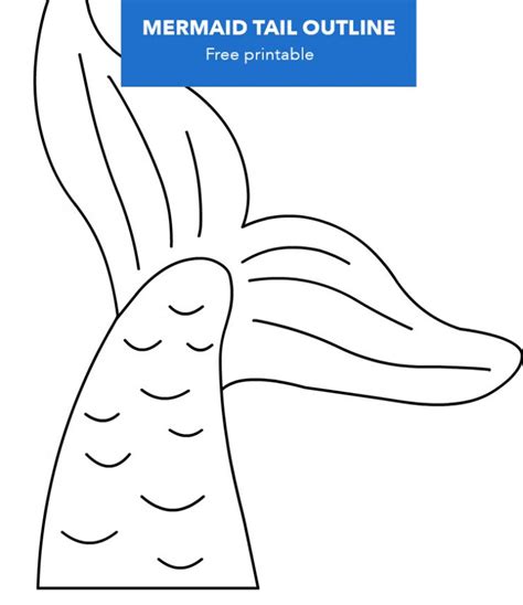 mermaid tail outline coloring page