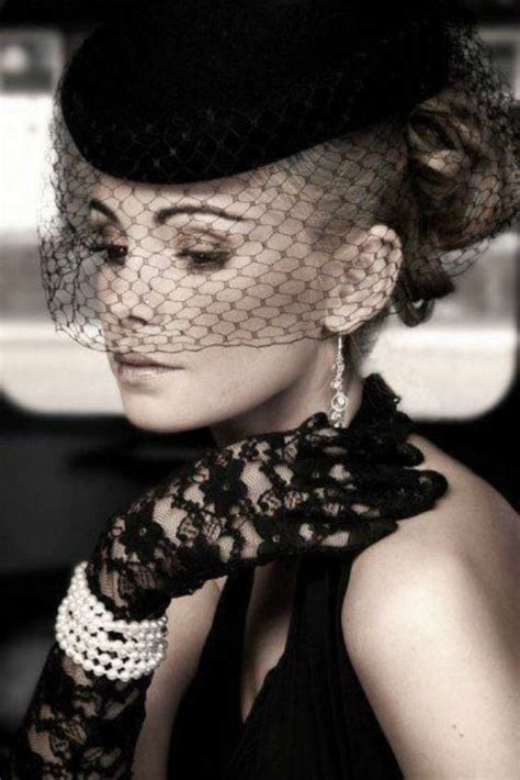 The Four Types Of Classic Women Woman Fascinator And Gloves
