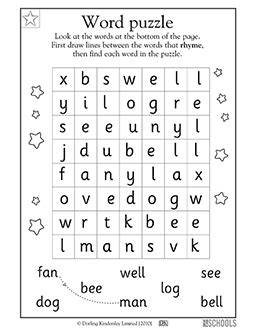 printable puzzles  kindergarten printable crossword puzzles