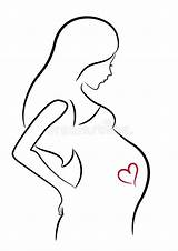 Pregnant Enceinte Zwangere Incinta Donna Trait Stylized Stilizzato Vrouw Tratteggio Vecteur Pregnancy Belly Stylisé Soin Mère sketch template