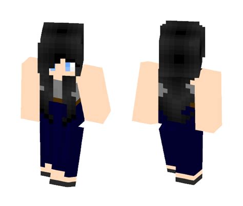 Download Black Hair Dress Female Minecraft Skin For