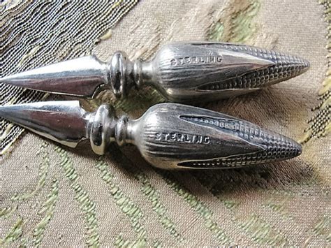 antique sterling silver pair  corn  holders lovely etsy vintage silverware sterling