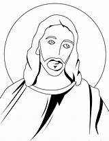 Jesus Outline Face Coloring Template Pages Sketch Resurrection sketch template