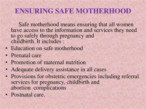 safe motherhood