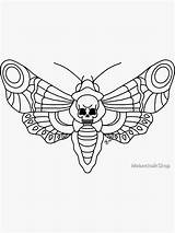 Moth Redbubble Removable Personalize sketch template