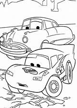 Coloring Doc Hudson Cars Mcqueen Pages Disney Lighting Lightening Car Printable Kids Drawing Broken Looking Road Print Colouring Cartoons Pixar sketch template
