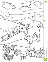Coloring Pages Farm Animals Smiles Goatling Cute Little sketch template