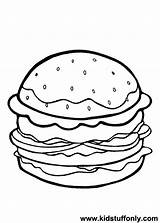 Cheeseburger Coloring Printable Getcolorings sketch template