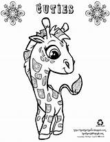 Giraffe Coloring Pages Cute Cuties Baby Animal Printable Giraffes Kids Cartoon Colouring Color Artistic Zebra Colour Things 2010 Creative Creativity sketch template