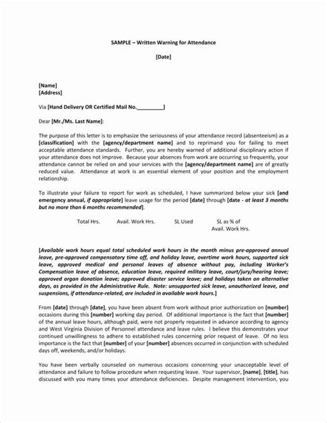 sample written warning letter  document template