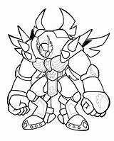 Coloring Digimon Shoutmon Omni sketch template