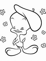 Tweety Coloring Pages Bird Easy Cartoon Looney Tunes Printable Girl Dessin Kids Coloriage Baby Girls Animé Print Drawing Clipart Color sketch template