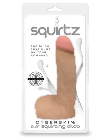 Squirtz Cyberskin 8 5 Inches Squirting Dildo Beige On
