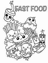 Food Fast Cute Coloriage Imprimer Kawaii Choose Board Doodle Emoji sketch template