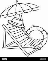 Beach Umbrella Float Alamy Chair sketch template