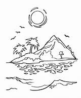 Coloring Pages Island Sunset Tropical Kids Cartoon Drawing Printable Sheets Az Color Sunrise Pirate Colour Print Pirates Clipart Colouring Simple sketch template