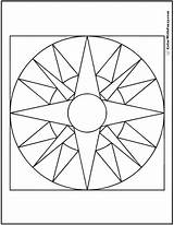 Geometric Coloring Pages Star Circle Circles Point Nautical Wheel Print Stars Customize Inside Pag Detailed Colorwithfuzzy sketch template