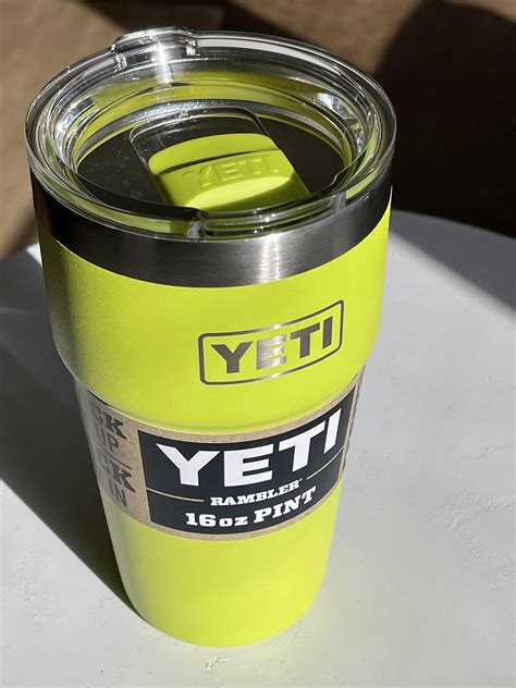 thrilled  find  chartreuse pint     yeti rambler