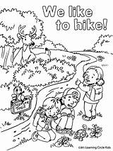 Coloring Hiking Pages Summer Fun Camping Printable Friends Preschool Book Hikers National Kids Color Bee Reader Nature Trails Fishing Template sketch template