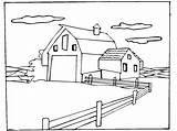 Farm Coloring Pages Scene Kids Sheets Dibujos Barn Farms Animal Book Drawing Drawings Animals sketch template