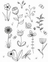 Blume Doodle Gartengestaltung Tez Strichzeichnung Inspiriert sketch template