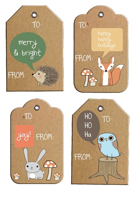 ashley thunder  rustic woodland holiday gift tags  printable