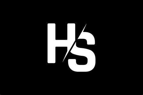 monogram hs logo design graphic  greenlines studios creative fabrica